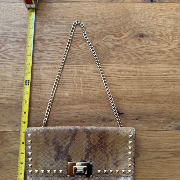 Michael Kors Tan Leather Snake Skin Clutch - Picture 10 of 10